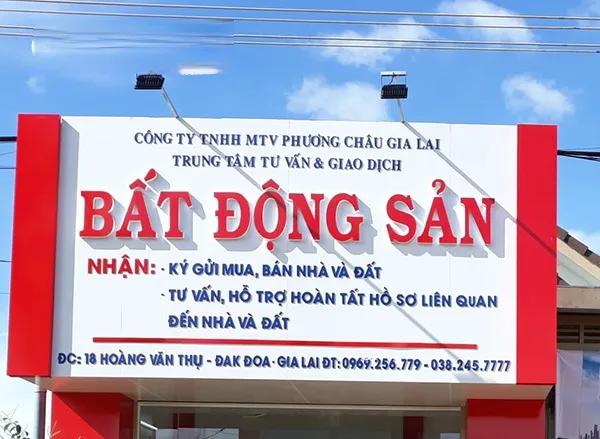 Bảng hiệu công ty bất động sản Các loại bảng hiệu công ty bất động sản phổ biến hiện nay