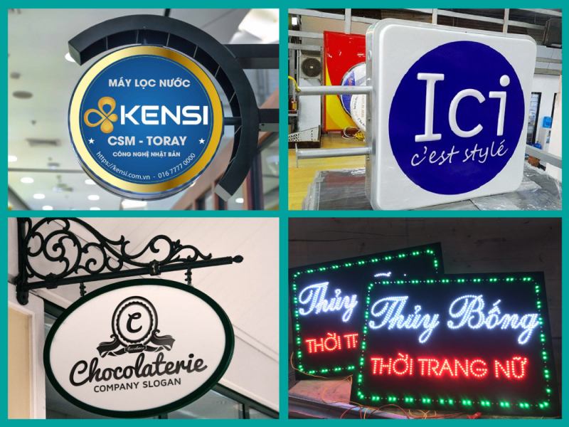 So sánh biển vẫy mica và biển vẫy alu: Ưu nhược điểm So sánh biển vẫy mica và biển vẫy alu